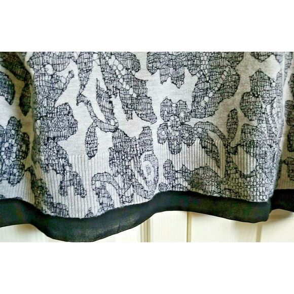 Lane Bryant‎ 1X Knit Long Sleeve Grey/Black Lace Accent Sweater Plus Size 18/20 - Picture 7 of 7